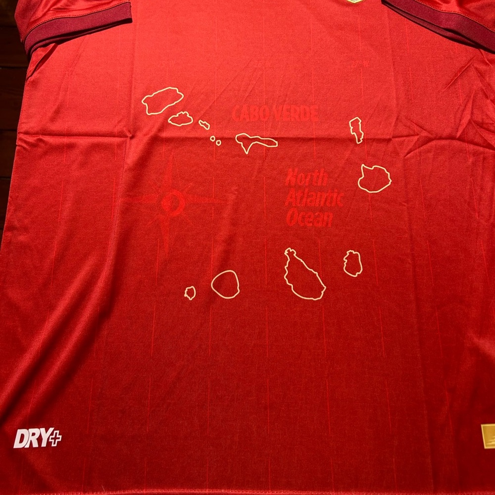 Tempo brand AFRICA CAPE VERDE Nat’l team Men's JERSEY. Sz M,L,XL,2X New w tags - Picture 3 of 5